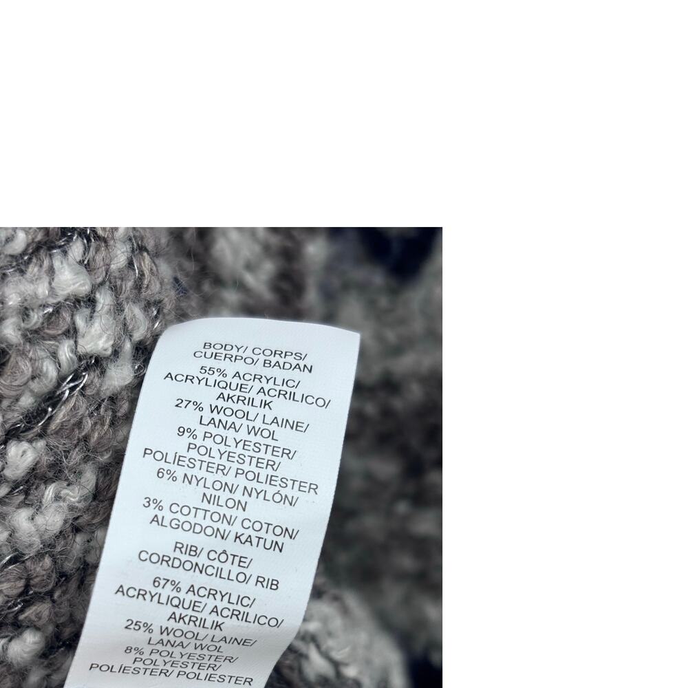 Lucky Brand Gray Blue Silver Hooded Knit Cardigan Sweater Coat Small - Picture 9 of 11